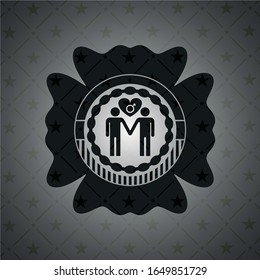 gay men love icon inside black emblem. Vintage.