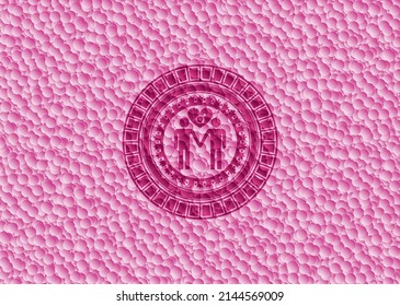 gay men love icon inside pink emblem with bubbles background. Vintage. Vector Illustration. Detailed. 