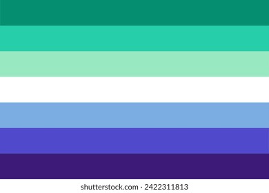 Gay Men Pride Flag in shape. LGBT pride flag.