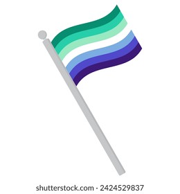 Gay Men Pride Flag in shape. LGBT pride flag.