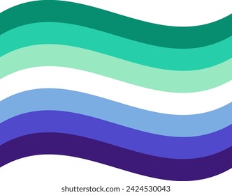 Gay Men Pride Flag in shape. LGBT pride flag.