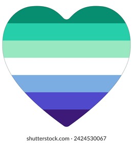 Gay Men Pride Flag in shape. LGBT pride flag.