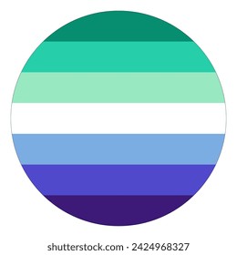 Gay Men Pride Flag in shape. LGBT pride flag.