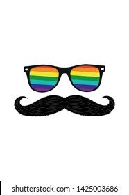 gay moustache lgtb pride hipster apparel