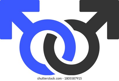 Gay Pair Symbol flat vector pictograph. An isolated icon on a white background.