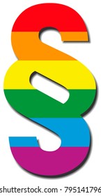 Gay paragraph sign - LGBT symbol for law, legislation, justice and rights concerning homosexual life - vector icon illustration.