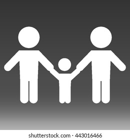 Gay Parents With Child Vector Icon Illustration