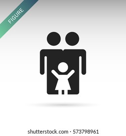 Gay parents. Family concept. Man figure. Flat vector icon.