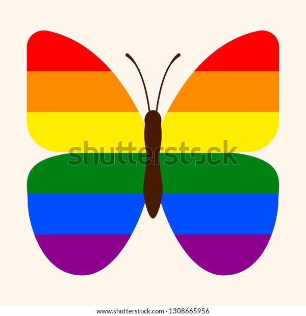 Gay Pride Butterfly Vector Illustration Symbol Stock Vector Royalty Free 1308665956