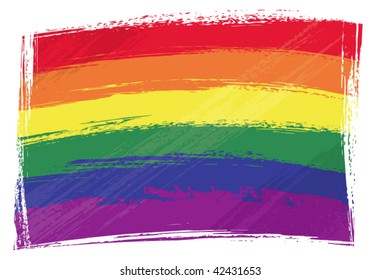 Gay pride flag created in grunge style