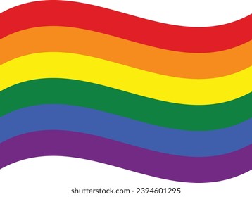 Bandera del Orgullo Gay en forma. Símbolo tradicional para toda la comunidad LGBTQ+ y hombres homosexuales