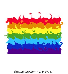 Gay Pride flag. Six-stripe version. Lgbt support. Vector illustration.