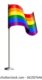 Gay pride flag vector isolated on white. All elements sorted and grouped in layers