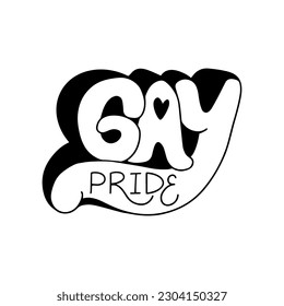 Gay Pride hand lettering, vector slogan of LGBTQ community