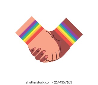 gay pride hands with rainbow flag