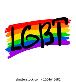 Gay pride LGBT flag. Vector illustration isolated on white background, clipart.