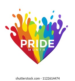 Gay Pride Month Illustration. Heart Shape Rainbow Spectrum.