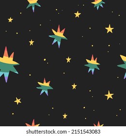 Gay pride seamless pattern. Rainbow color palette. Vector eps 10. Printable file for pride month design concept. Wrapping paper, textile, gift decoration.