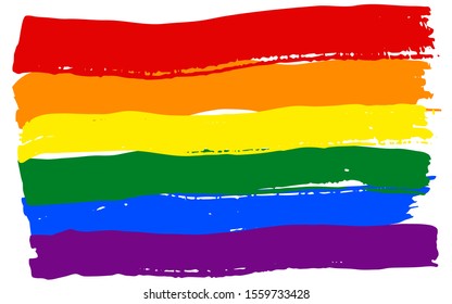 Gay pride style colored background. Imitation of a thick marker. Vector symbol of free love, tolerance and equality. Rainbow flag colors. Abstract background for gay posters and labels. Simple design.