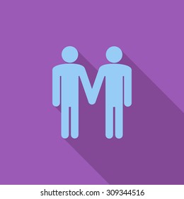 Gay sign icon. Flat vector related icon with long shadow for web and mobile applications. It can be used as - logo, pictogram, icon, infographic element. Vector Illustration.