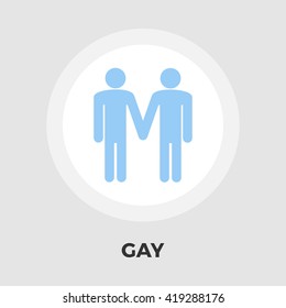 Gay sign icon vector. Flat icon isolated on the white background. Editable EPS file. Vector illustration.