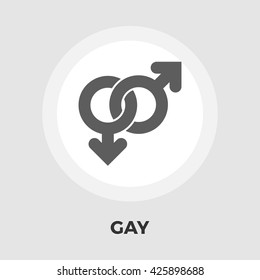 Gay sign icon vector. Flat icon isolated on the white background. Editable EPS file. Vector illustration.