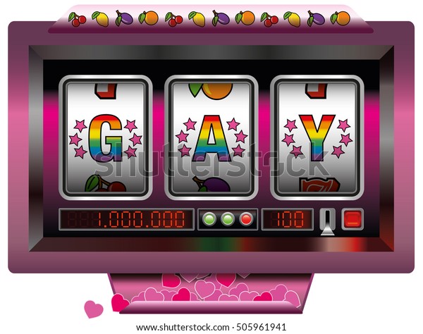 Gay Slot Machine Many Winning Hearts Stock Vector Royalty Free 505961941 1279