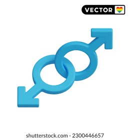 símbolo gay conjunto de iconos vectoriales 3D, en fondo blanco