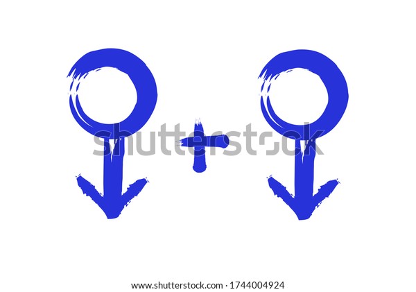 Gay Symbol Blue Male Sex Symbols Stock Vector Royalty Free 1744004924 Shutterstock
