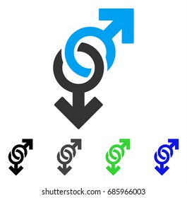 Gay Symbol flat vector icon. Colored gay symbol gray, black, blue, green icon versions. Flat icon style for application design.