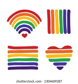 Gay symbols set. Gay pride symbol. LGBT community symbol. Design element for fabric, wallpaper or gift wrap.