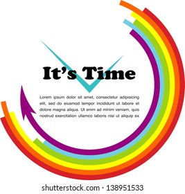 Gay time. abstract clock with rainbow colors