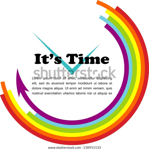 Gay Time Abstract Clock Rainbow Colors Stock Vector (Royalty Free