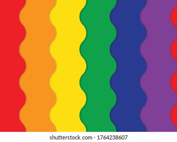 Gay vector flag or LGBT vector flag sign isolated. Gay culture symbol. Homosexual pride. Lesbian sign. Transsexual flag. Human rights and freedom. Urban culture.