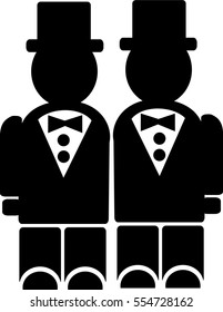 Gay wedding couple icon