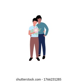 Gay wedding illustration. Vector illustration in flat style