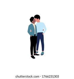 Gay wedding illustration. Vector illustration in flat style