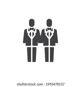Gay wedding vector icon. filled flat sign for mobile concept and web design. Gay marriage glyph icon. Symbol, logo illustration. Vector graphics