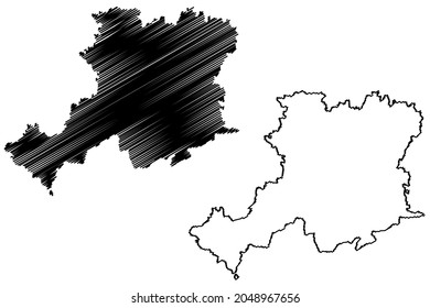 Gaya District (Bihar State, Magadh Division, Republik Indien), Karte, Vektorgrafik, Skizze Gaya Karte