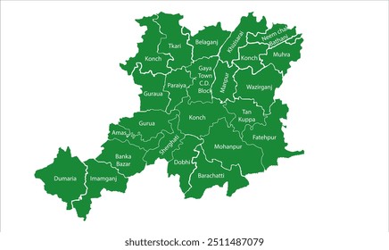Gaya District Tehsil map, Gaya District, Bihar State, Republic of India, Government of Bihar, Indian territory, Eastern India, politics, village, tourism