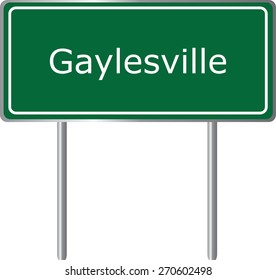 Gaylesville, Alabama, road sign green vector illustration, road table, USA city