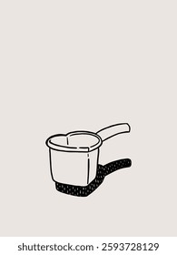 Gayung Lope Hand Drawn Illustration, Heart shaped water dipper doodle