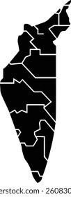 gaza map silhouette vector style with white background
