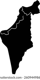 gaza map silhouette vector style with white background