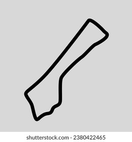 Gaza strip with lines vector illustration map on white background.