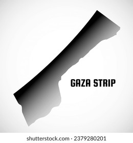 Mapa de la Franja de Gaza aislado en el fondo blanco. Ilustración del vector