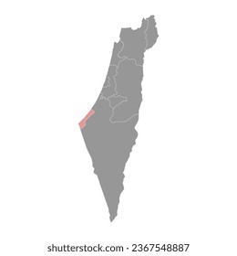 Gaza Strip map, Palestinian territories.