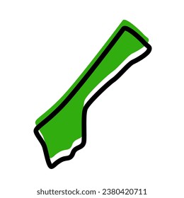 Gaza strip vector illustration map on white background.