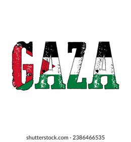 GAZA text  palestine flag vector design concept. vector illustration.