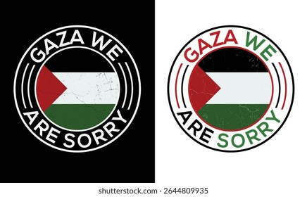  Gaza, nós lamentamos o vetor de design para banner, t-shirt, cartaz, adesivo, distintivos, design de mídia social. Tipografia Gráfica Caligráfica.